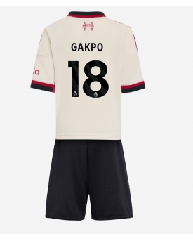 Liverpool Cody Gakpo #18 Maglia Gara Trasferta Repliche 2025-26 Bambino Maniche Corte